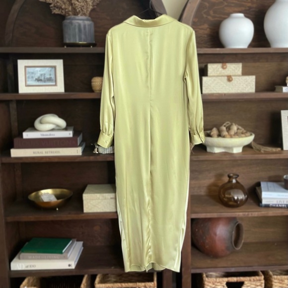 Theory Women’s Satin Twist Front Midi Dress Elegant Cocktail Evening Wear Sz 10 - Picture 8 of 10